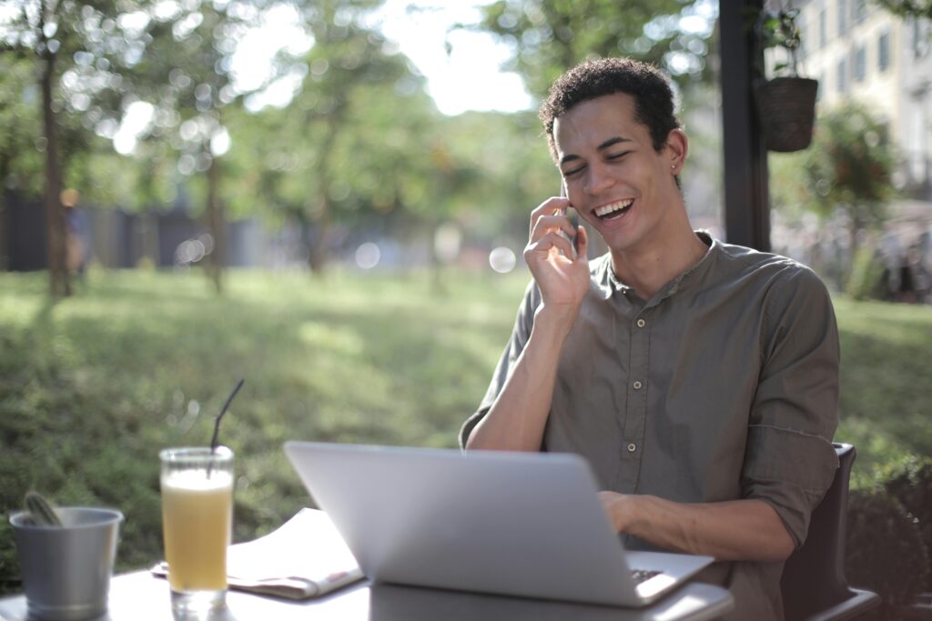 Entrepreneur running equipment finance business remotely